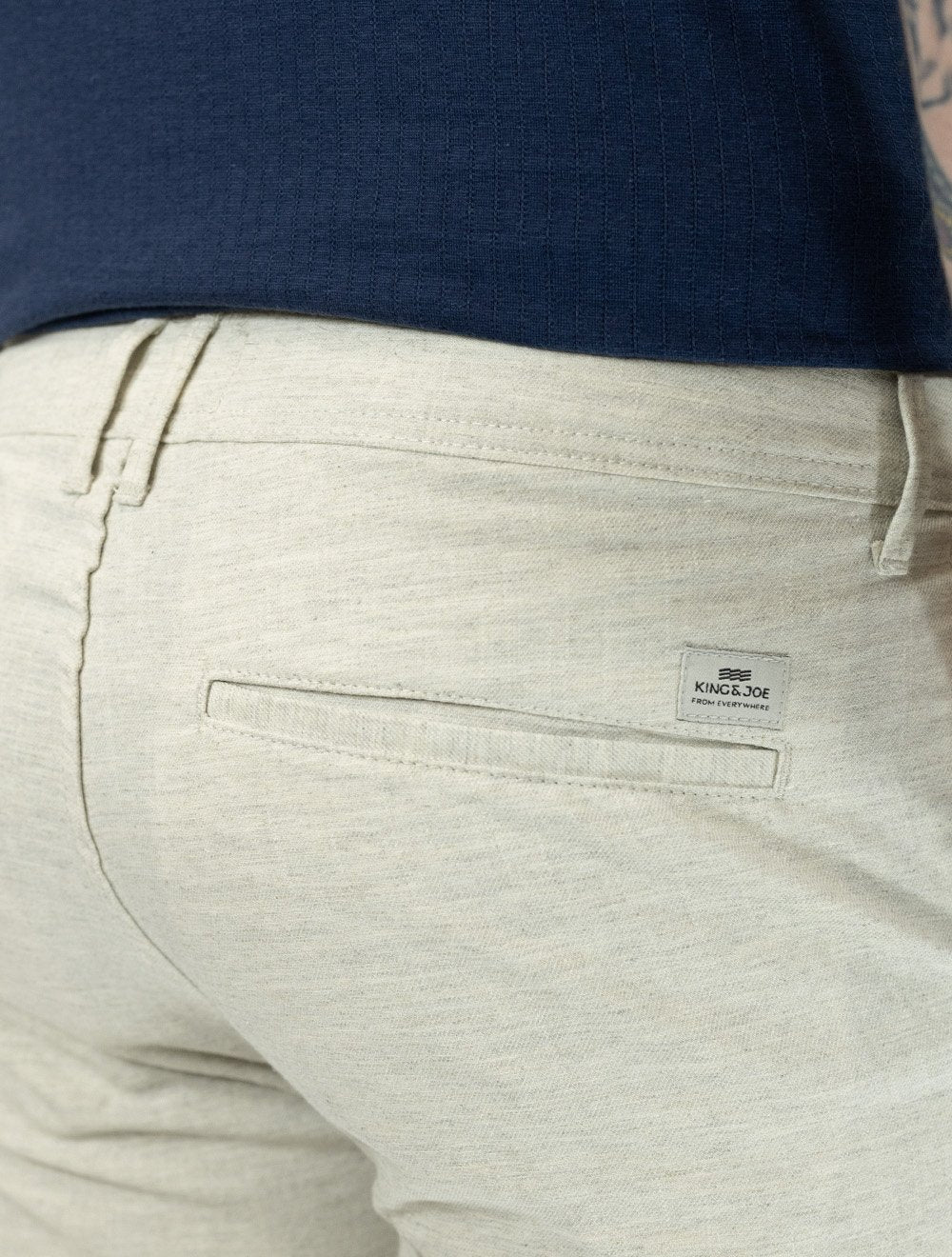 Bermuda King & Joe Masculina Slim Casual Soft Colors Areia