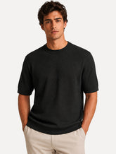 Camiseta Dixen Masculina Tricot Manga Curta Diagonal Braids Preta