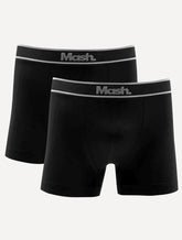 Cueca Mash Boxer Microfíbra Seamlss Gray Sash Preta Pack 2UN