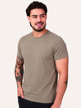 Camiseta Aramis Masculina Basic Lisa Mono Icon Areia Médio