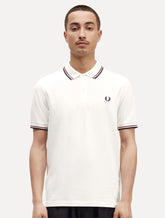 Polo Fred Perry Masculina Piquet Regular Red Navy Twin Tipped Off-White