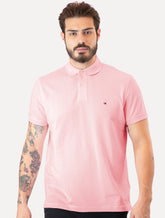 Polo Tommy Hilfiger Masculina Regular Piquet 1985 Rosa Médio