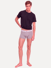 Cueca Tommy Hilfiger Cotton Stretch Trunk Preta Cinza Mescla Pack 3UN