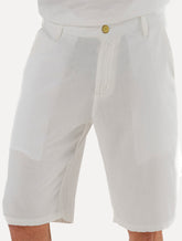 Bermuda King & Joe Linho Masculina Slim Faca Off-White