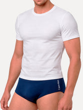 Sunga Calvin Klein Swimwear Vertical Light Logo Grande Azul Marinho