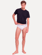 Cueca Calvin Klein Brief Cotton Stretch Classic Branca Pack 3UN