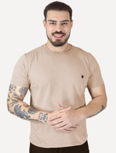 Camiseta Von der Volke Masculina Origineel Velvet Dark Lion Cáqui Médio