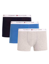 Cueca Tommy Hilfiger Cotton Stretch Trunk Azul Cinza Mescla Marinho Pack 3UN