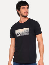 Camiseta Osklen Masculina Slim Vintage Triptico Preta