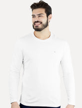 Camiseta Calvin Klein Masculina Meia Malha CK Branca