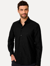 Camisa Dudalina Masculina Slim Fit Superfine Cotton Light Lisa Preta 53.06.5060 108