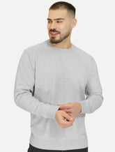 Suéter Dixen Masculino Tricot Crewneck Liso Cinza Mescla Claro