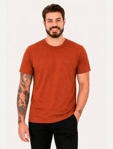 Camiseta Aramis Masculina Basic Lisa Mono Icon Laranja Escuro