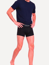 Cueca Lacoste Trunk Boxer Colored Lettered Waist Branca/Grafite/Preta Pack 3UN