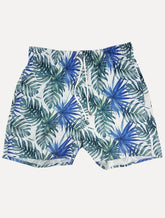 Short Sergio K Masculino Beachwear Folhagem Palm Branco