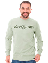 Moletom John John Masculino New Basic Logo Verde Claro