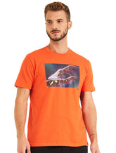 Camiseta Forum Masculina Slim Abstract Hand Laranja
