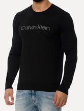Suéter Calvin Klein Masculina Tricot Front Logo Preto