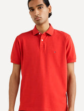 Polo Tommy Hilfiger Masculina Regular Piquet 1985 Light Button Vermelho Escarlate