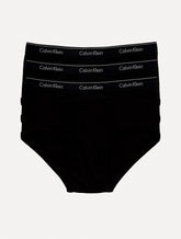 Cueca Calvin Klein Brief Cotton Stretch Classic All Black Pretas Pack 3UN