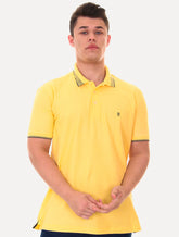 Polo Individual Masculina Comfort Piquet Points Collar Amarela