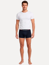 Cuecas Lacoste Boxer Casual Stretch Listra Marinho/Branca Pack 3UN