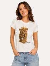 Camiseta John John Feminina Baby Cheetah Off White