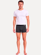 Cueca Mash Boxer Microfibra Risca de Giz Preta