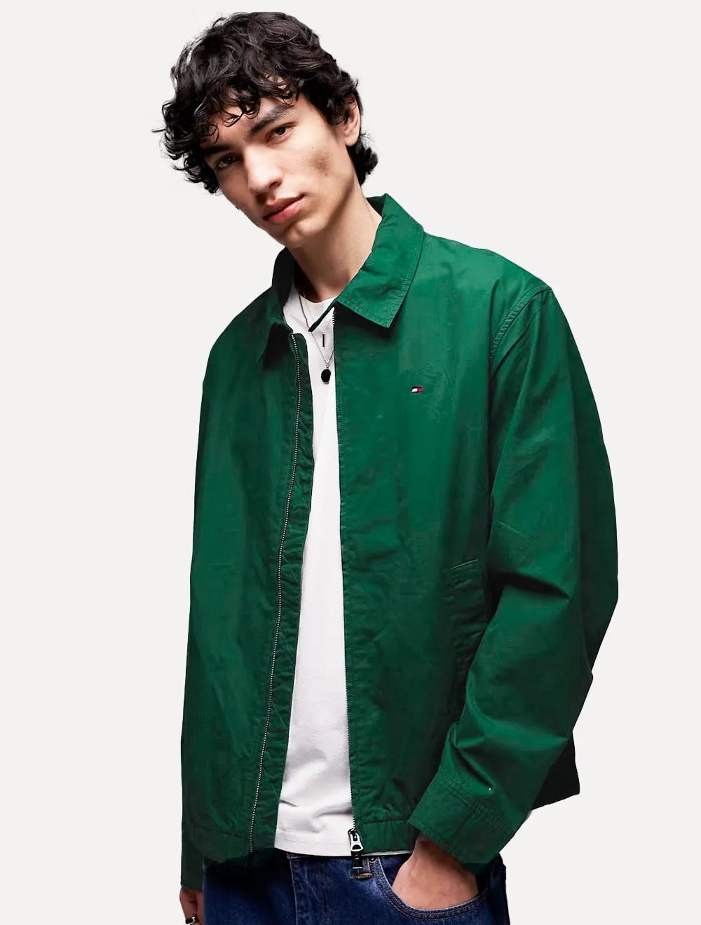 Jaqueta Tommy Hilfiger Masculina Regular Cotton Ivy Verde Escuro