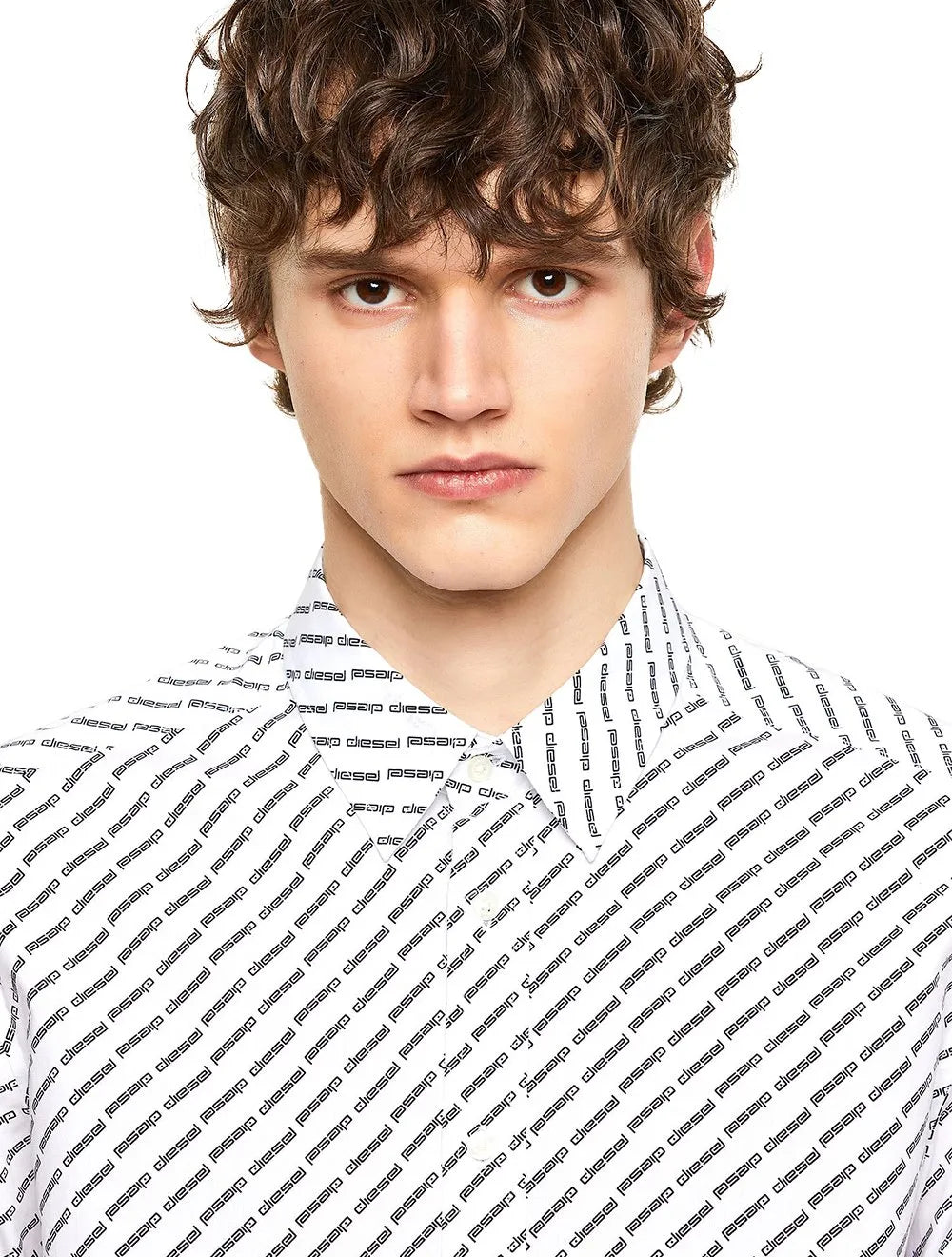 Camisa Diesel Masculina S-Riley-KA-B Logo Branca