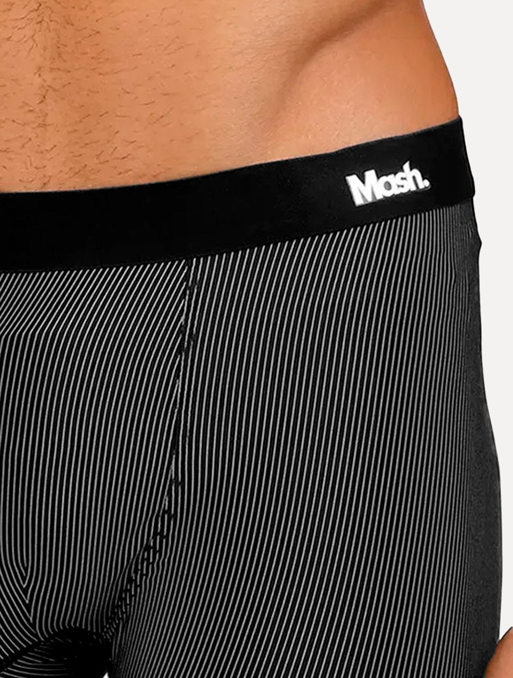 Cueca Mash Boxer Microfibra Risca de Giz Preta