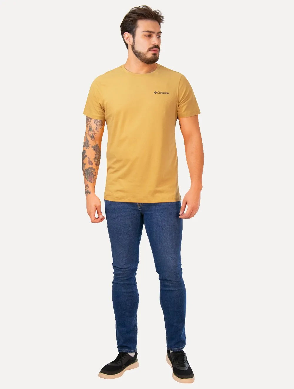 Camiseta Columbia Masculina Basic Dark Logo Amarela