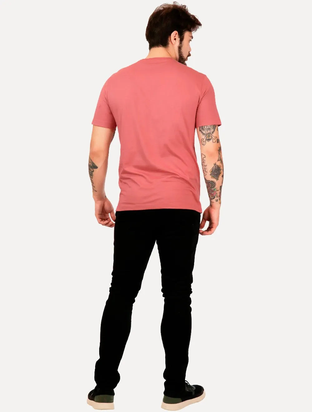 Camiseta Individual Masculina Comfort Logo Rosa Médio
