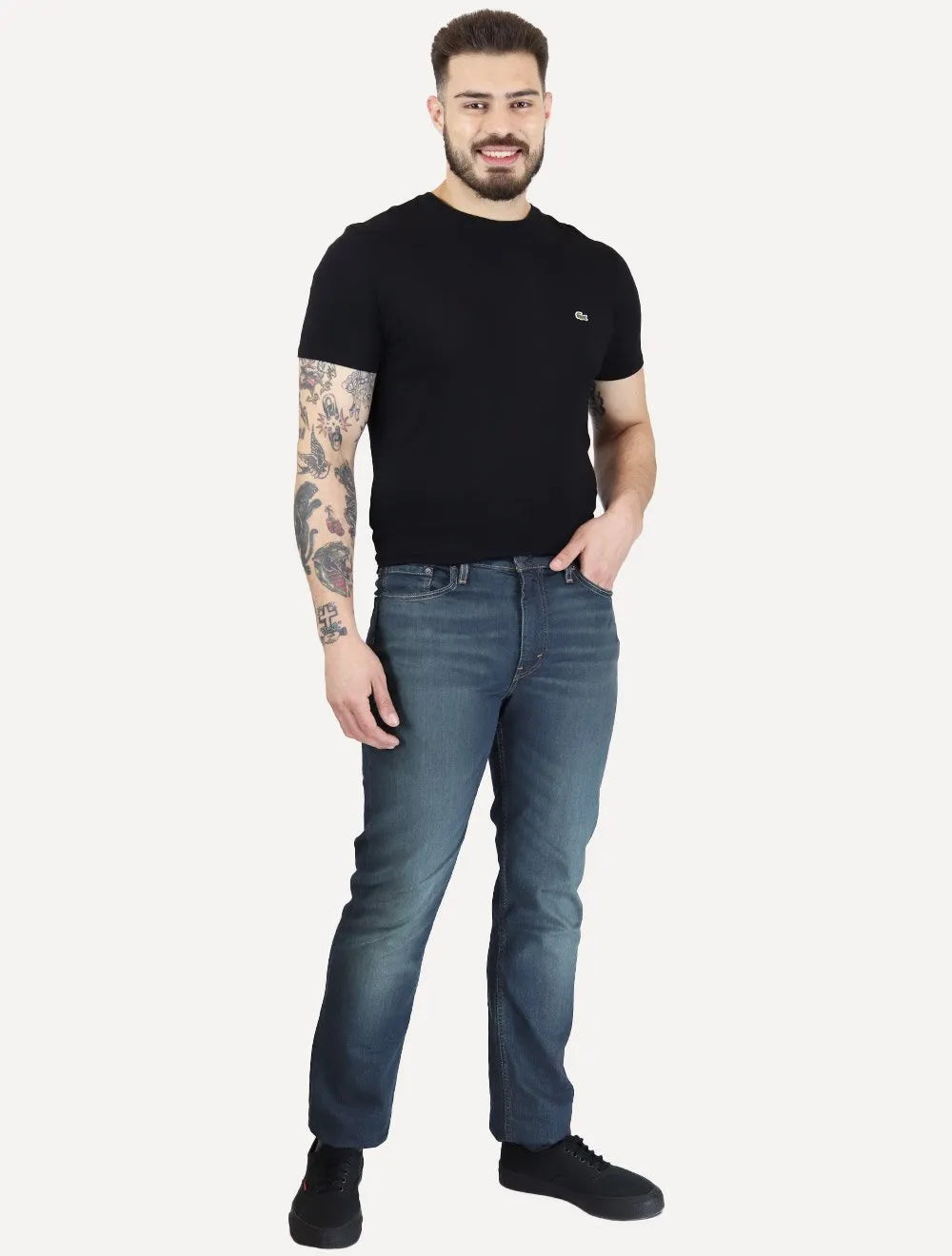 Calça Levis Jeans Masculina 514 Straight Stretch Midnight Greenish Médio