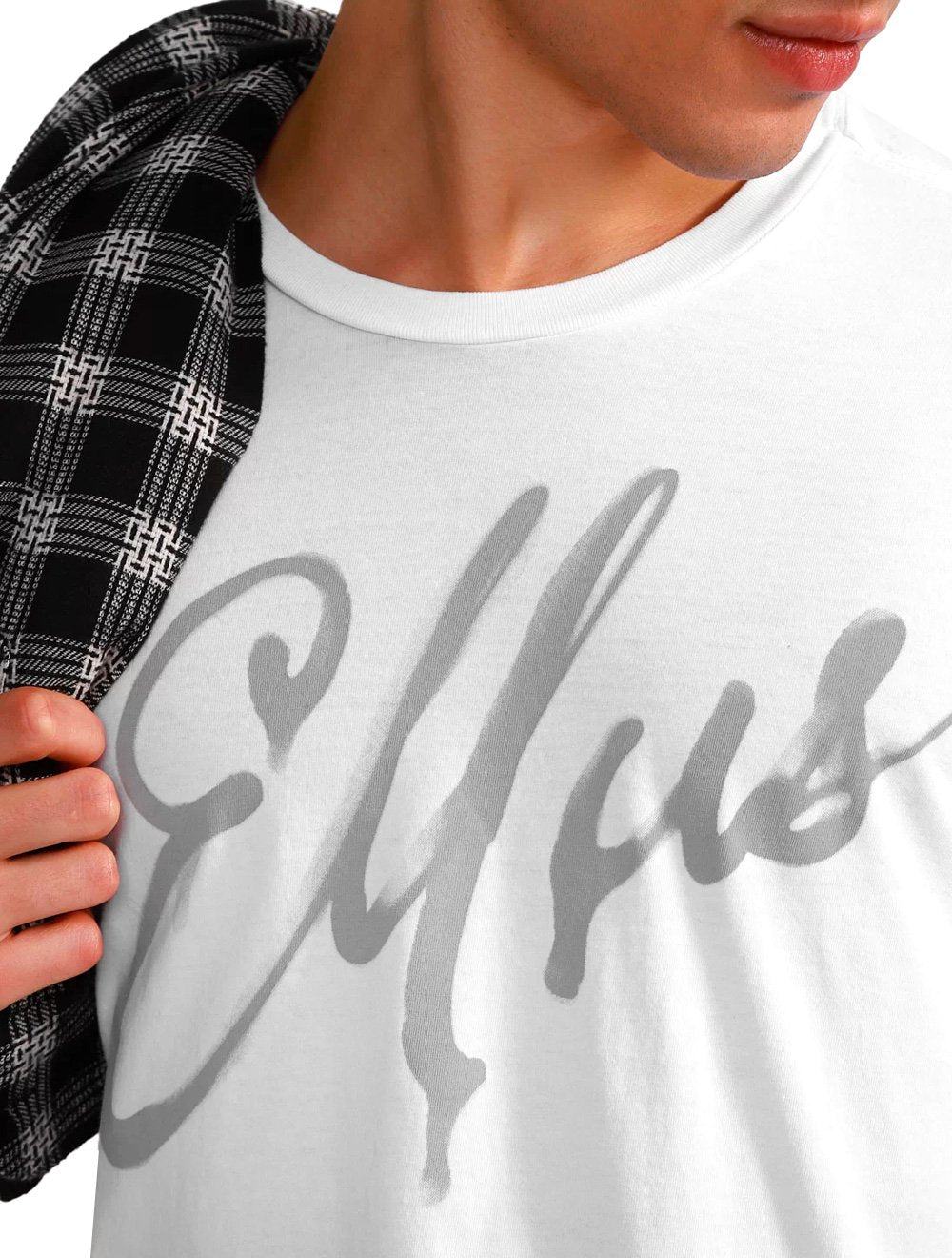 Camiseta Ellus Masculina Classic Manual Script Branca