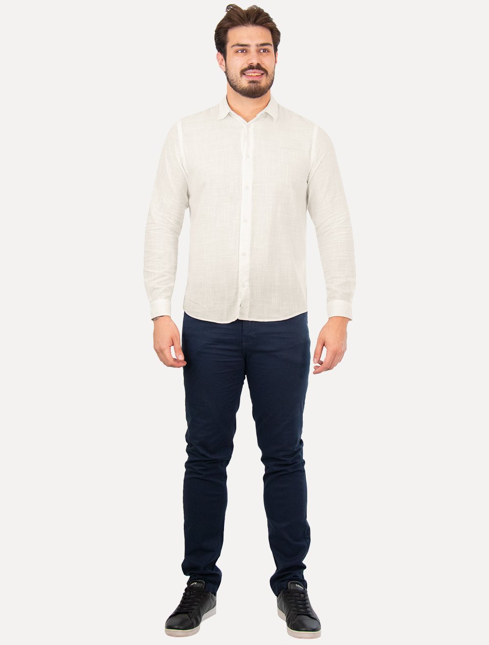 Camisa Colcci Masculina Relax Logo Off-White