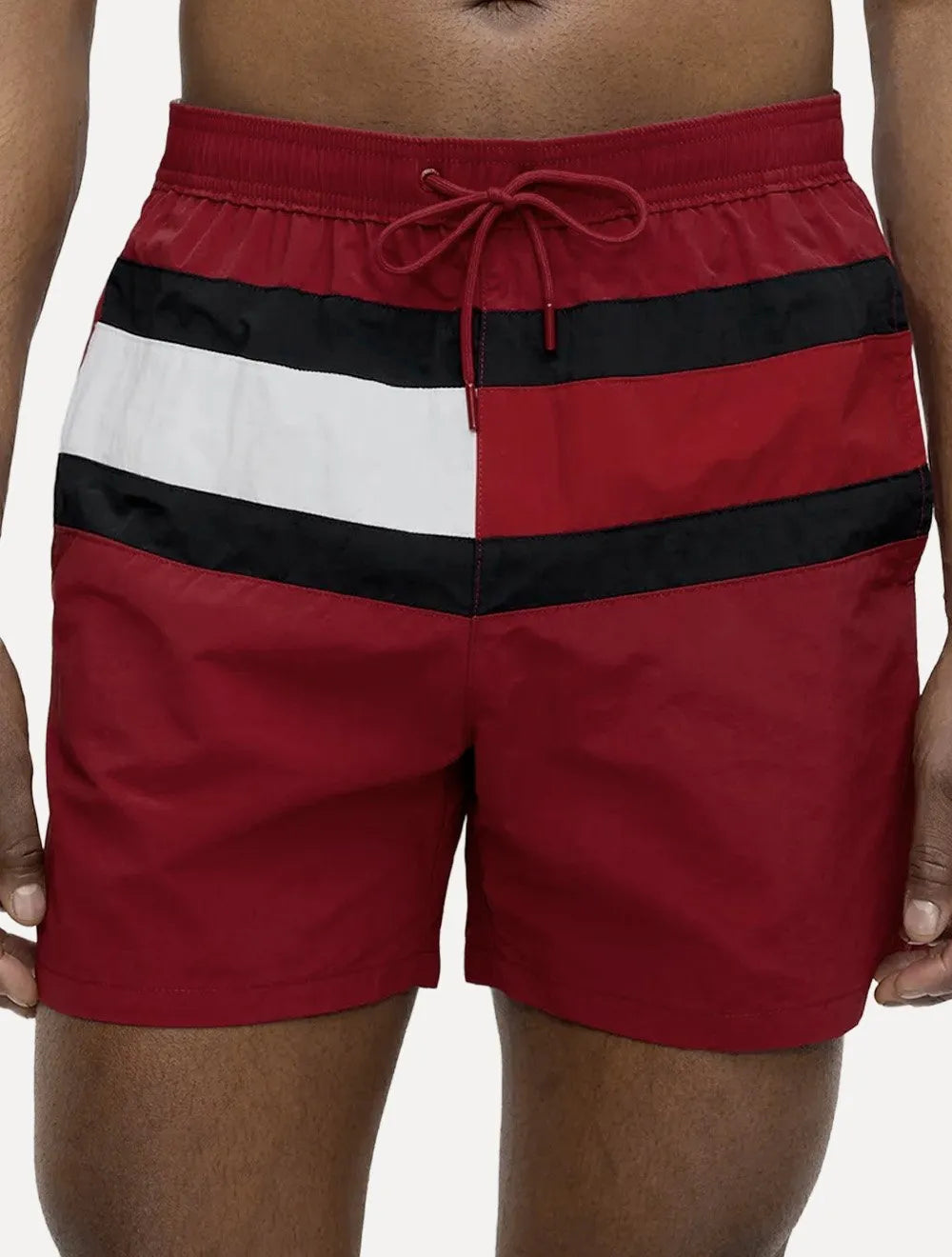 Short Tommy Hilfiger Medium Drawstring Colourblock Vermelho Escuro