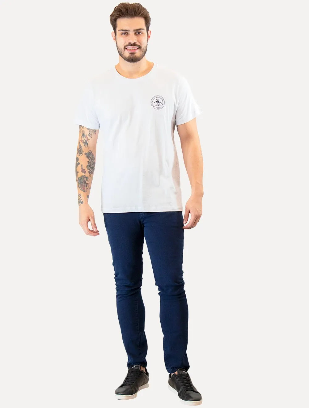 Camiseta Original Penguin Masculina Small Circle Logo Branca
