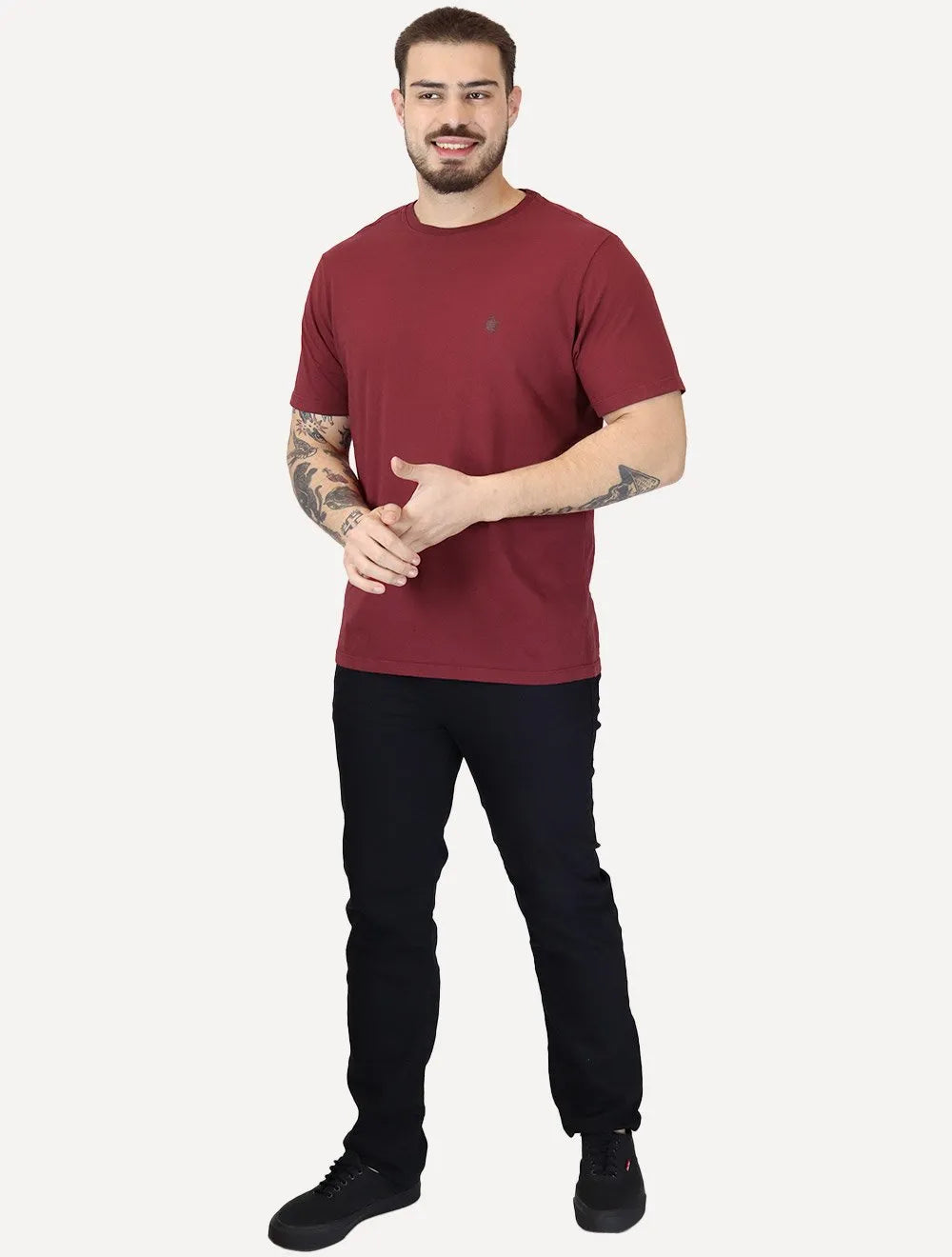 Camiseta Von der Volke Masculina Origineel Lion Stripe Marsala