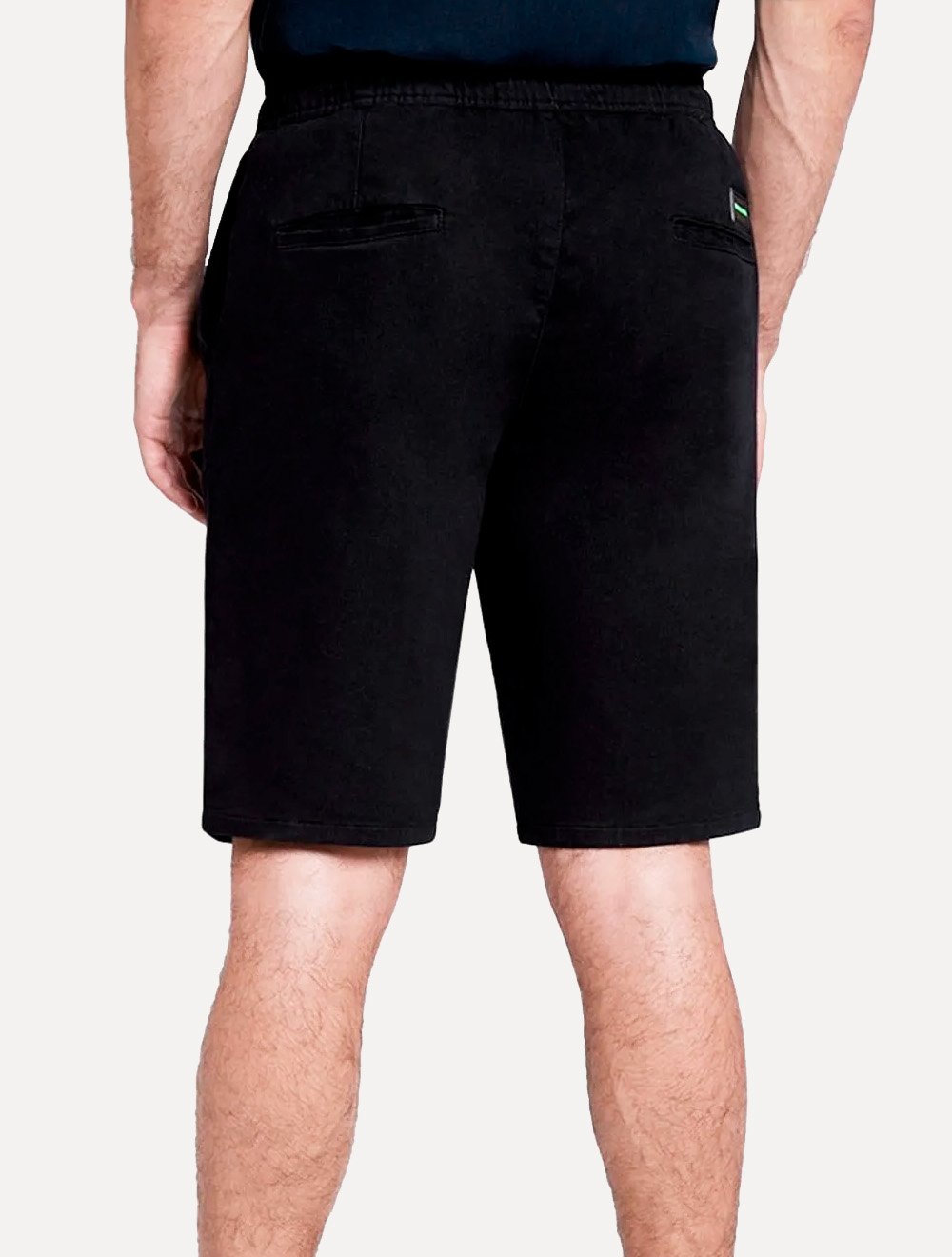 Bermuda Dudalina Masculina Sarja Molet Comfort Preta