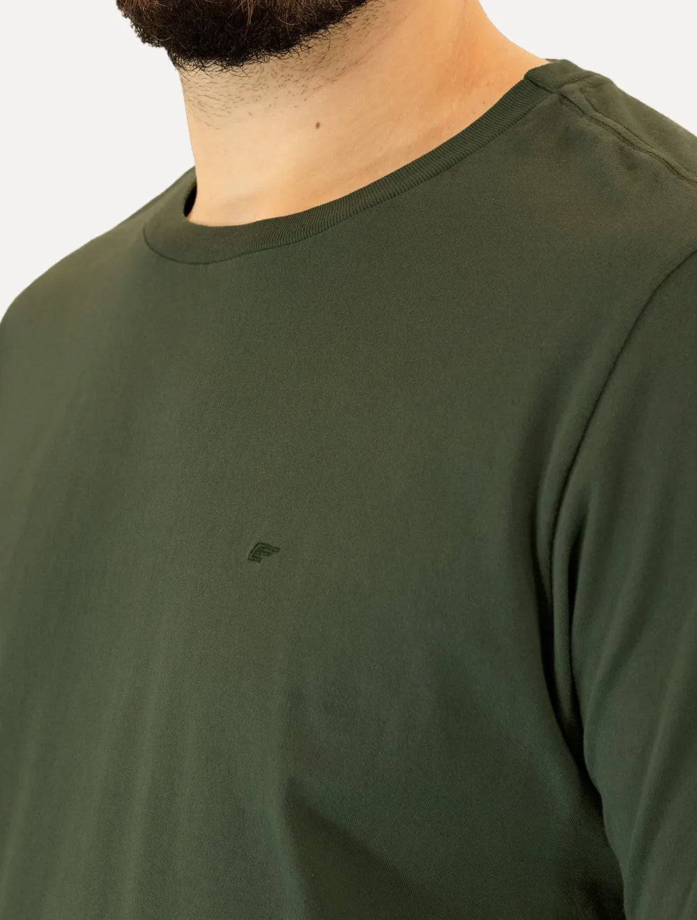 Camiseta Ellus Masculina Cotton Fine Classic Logo Verde Escuro