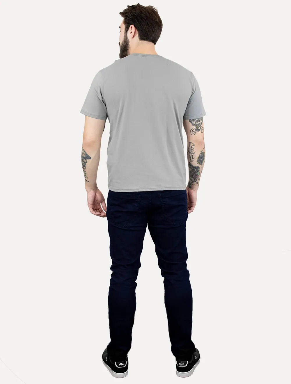 Camiseta Ellus Masculina Cotton Slim Originals Duplic Cinza