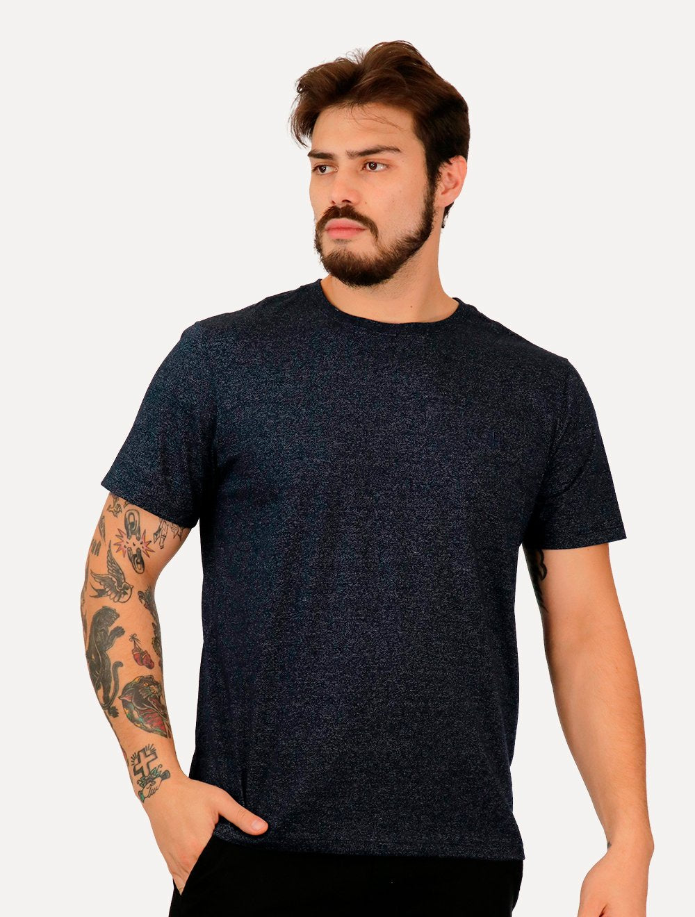 Camiseta Dudalina Masculina Listra Noise Azul Marinho