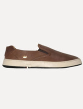 Tênis Osklen Masculino Slip on Bossanova Antique Couro Marrom Café
