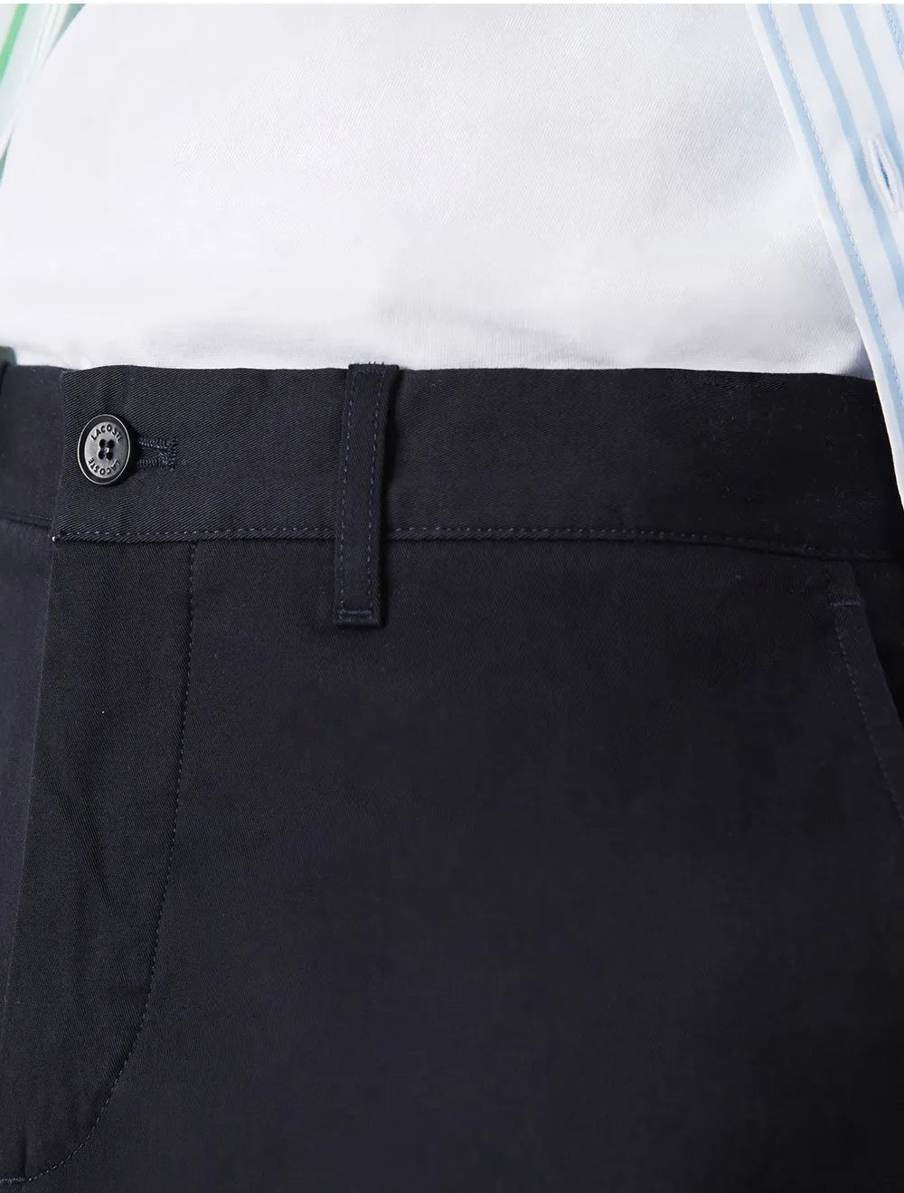 Bermuda Lacoste Masculina Sarja Regular Cotton Stretch Azul Marinho