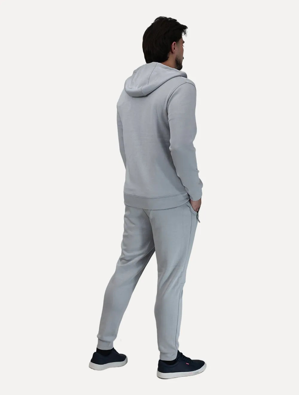 Conjunto Dixen Agasalho Moletom Jaqueta com Zíper Frontal Cinza