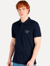 Polo Tommy Jeans Masculina Regular Corp Chest Azul Marinho