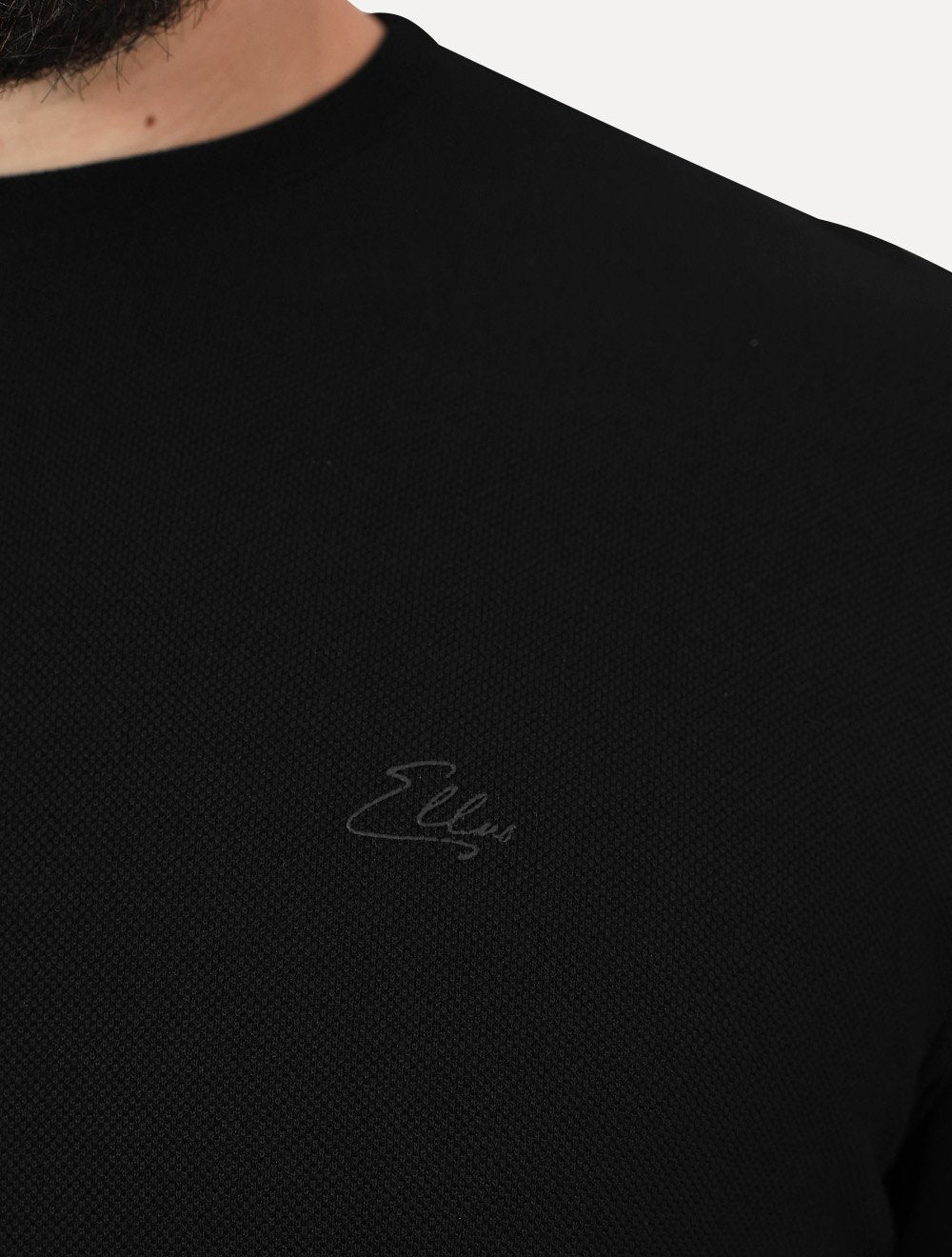 Camiseta Ellus Masculina Viscose Piquet Classic Signature Preta