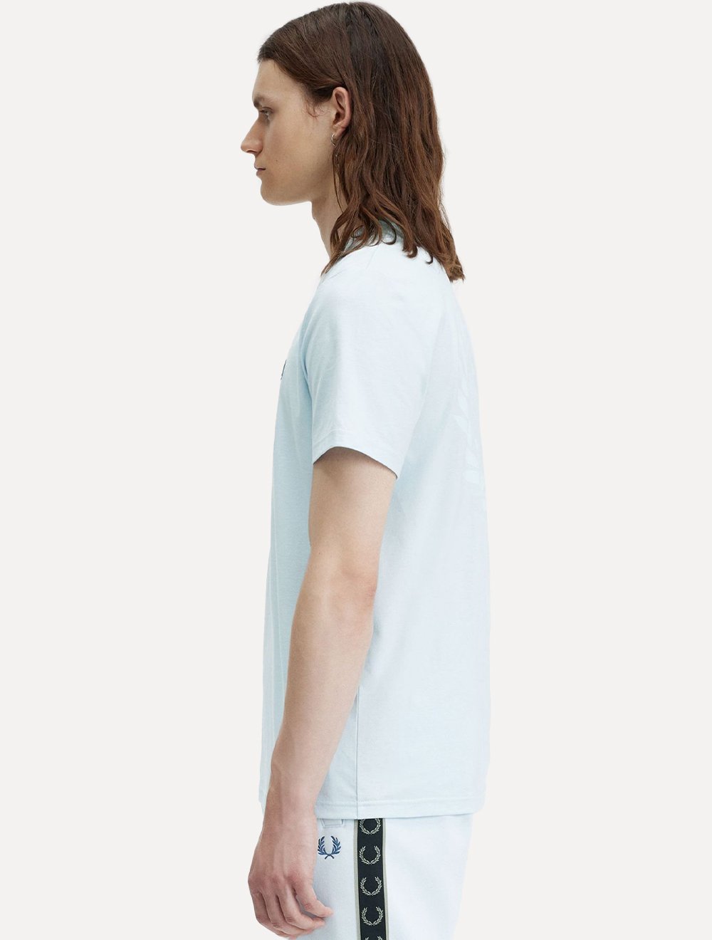 Camiseta Fred Perry Masculina Regular Powder Graphic Laurel Azul Claro