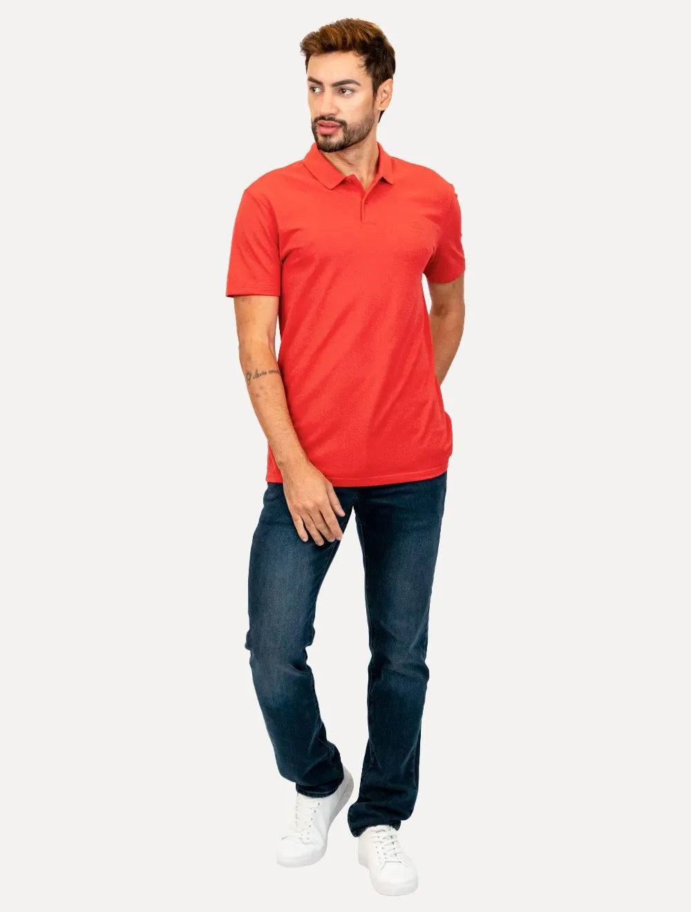 Polo John John Masculina Light Transfer Vermelha